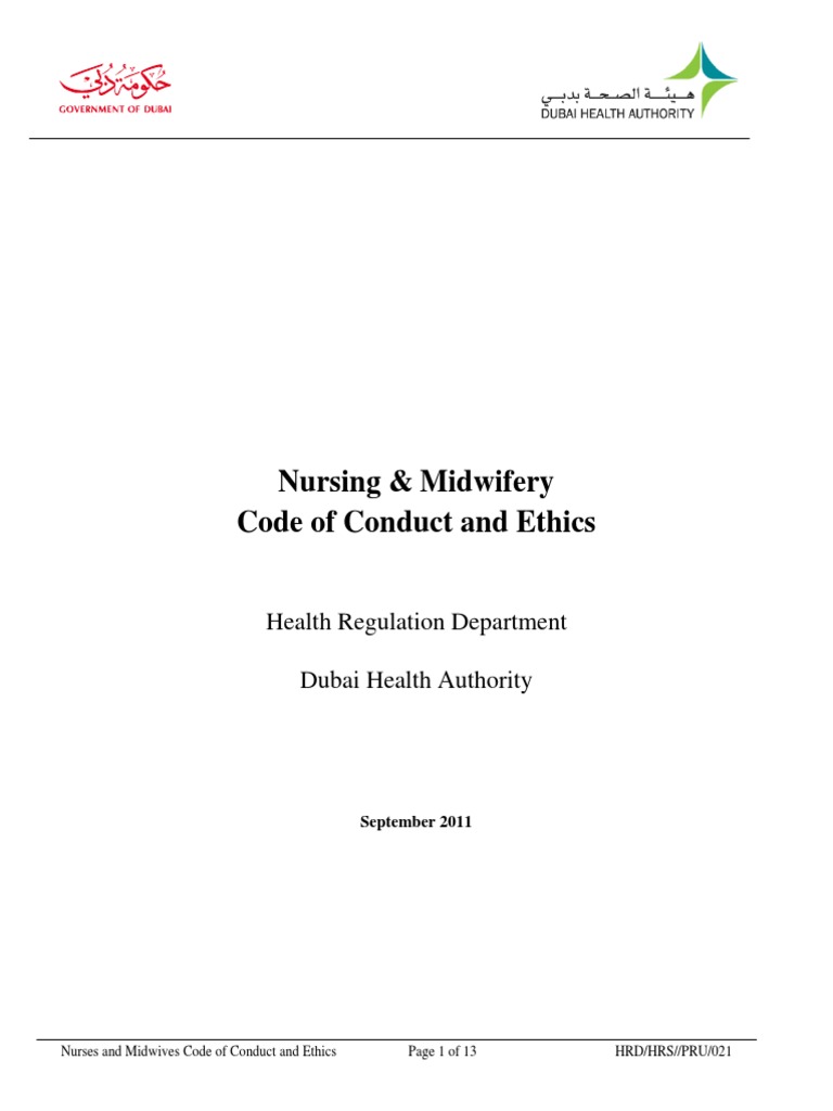 Dubai Nurses and Midwives Code of Conduct | PDF | Midwife | Confidentiality