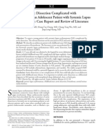 Aortic Dissection Complicated With Hemothorax in An Adolescent Patient With Systemic Lupus Erythematosus: Case Report and Review of Literature