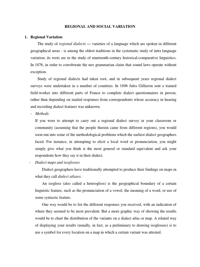 Regional and Social Language Variation | PDF | Dialect | Sociolinguistics