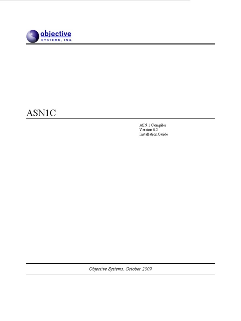 Asn1c objective systems october 2009 pdf command line interface