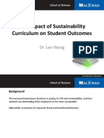 Impact of Sustainability Outcomes on Student Learning