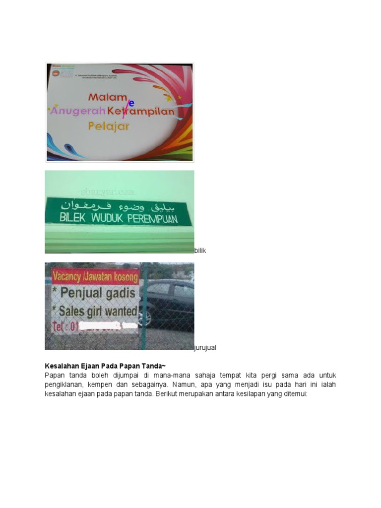 Kesalahan Papan Tanda Untuk Kak Nah Pdf