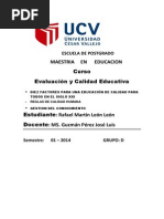 Diez Factores para Una Educación de Calidad para Todos en El Siglo Xxi