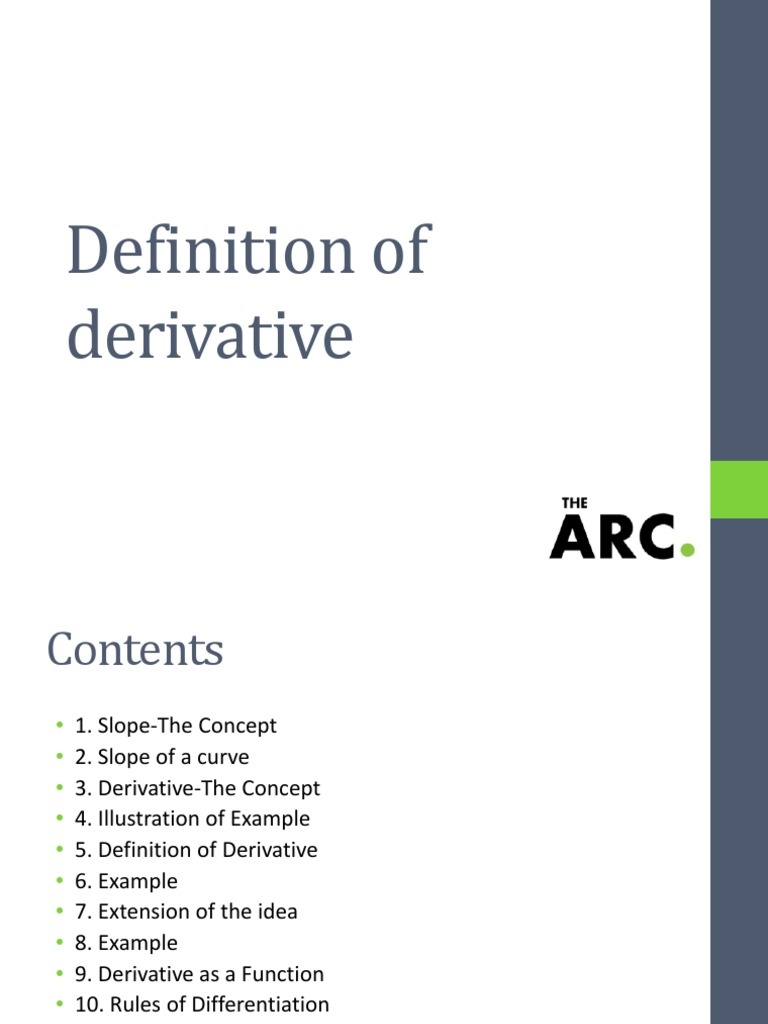 What Are Derivative | PDF | Derivative | Slope