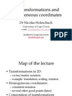 2D Transformations and Homogeneous Coordinates: DR Nicolas Holzschuch