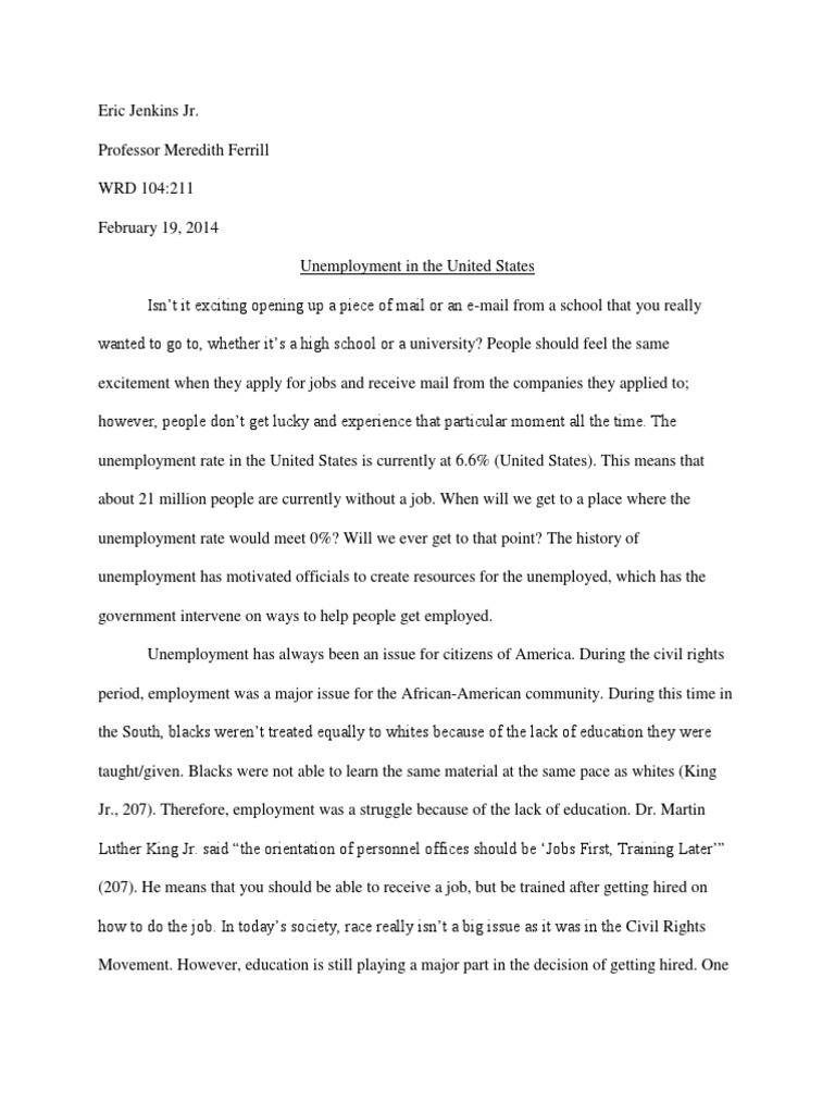 Unemployment essay conclusion image