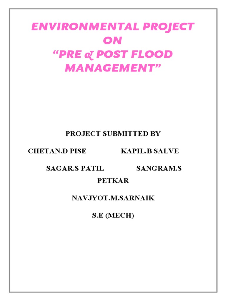 Pre Post Flood Management Pdf Floodplain Flood