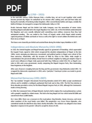 Absolute Monarchy In Nepal Pdf Nepal Forms Of Government