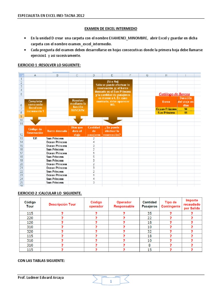 Examen Práctico de Excel Intermedio | PDF | Microsoft Excel ...