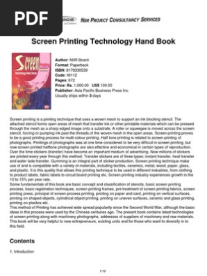 Screen Printing Technology Hand Book