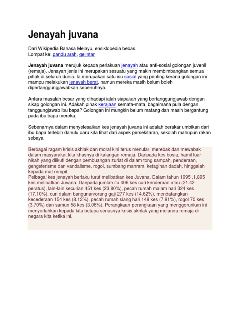 Jenayah Juvana | PDF