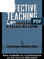1988 Brown&Atkins - Effective Teaching in Higher Education