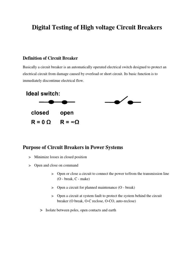 High Voltage Circuit Breaker Testing Guide | PDF | Fuse (Electrical ...