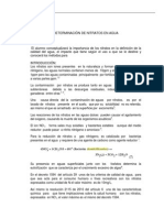 Determinación de Nitratos en Aguas Residuales, Superficiales y Potable