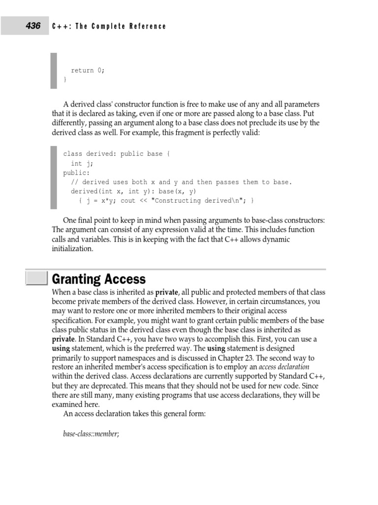 C++ Inheritance: Access Control Explained | PDF | C++ | Inheritance ...