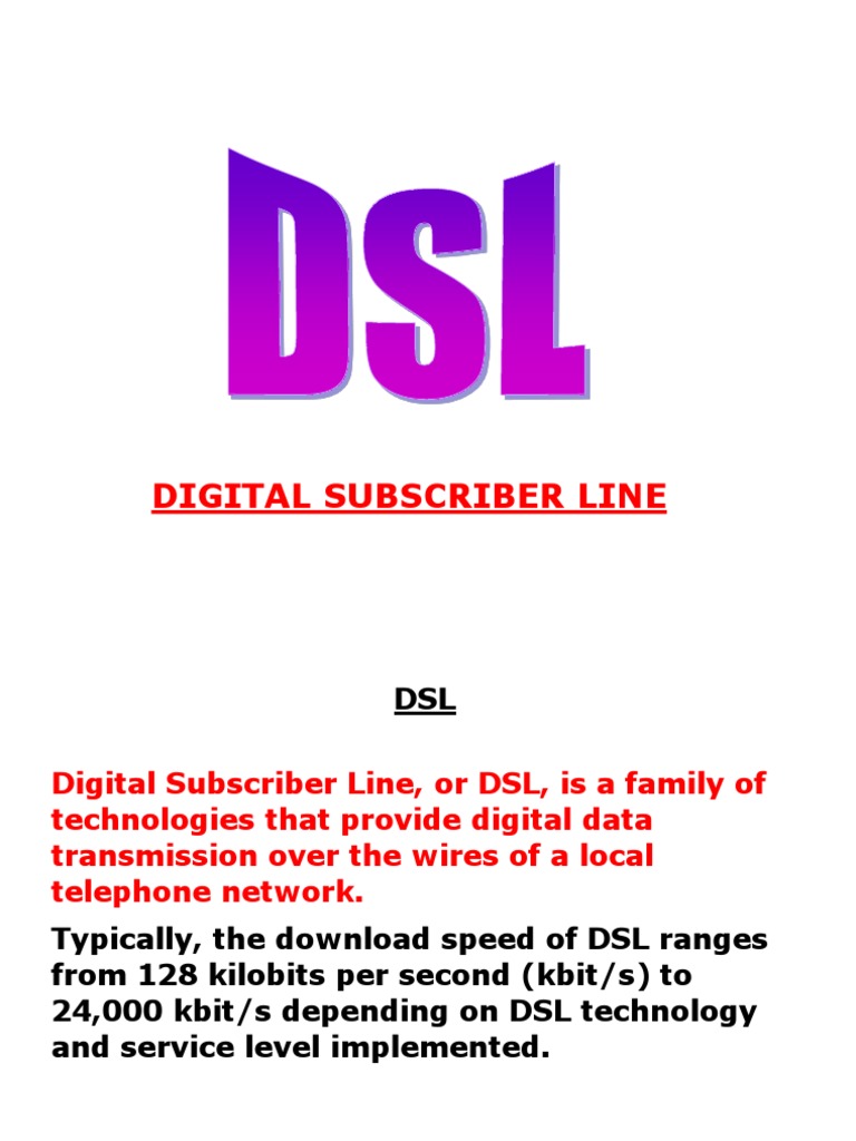 DSL | PDF | Digital Subscriber Line | Orthogonal Frequency Division ...