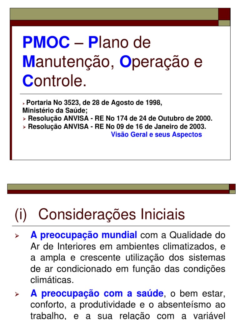 Pmoc Apresentacao Plano de Manutencao Operacao e Controle | PDF