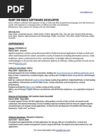 Ruby On Rails Resume