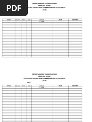 Student Affairs Daily Log