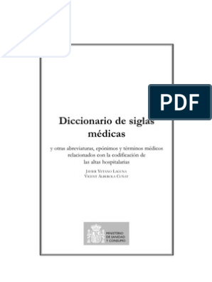 Diccionario de Siglas Médicas | PDF | Medicina CLINICA | Especialidades  Medicas