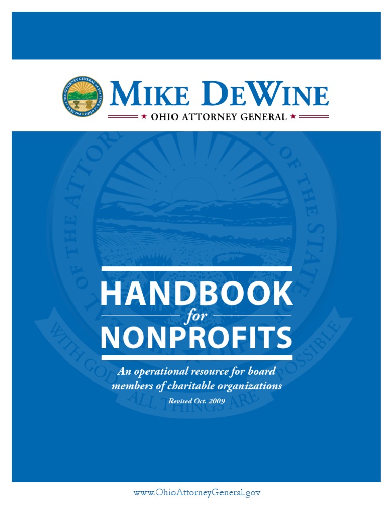 Ohio Attorney General's Nonprofit Handbook Charitable Organization