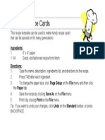 Creating Recipe Cards Template