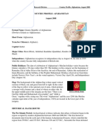 Library of Congress - Federal Research Division Country Profile: Afghanistan, August 2008