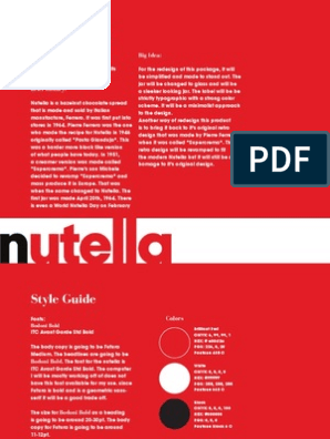 Nutella Style Guide Art Media Communication Design