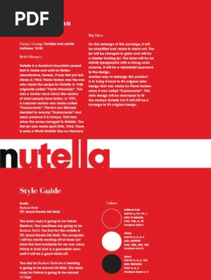 Nutella Style Guide Art Media Communication Design