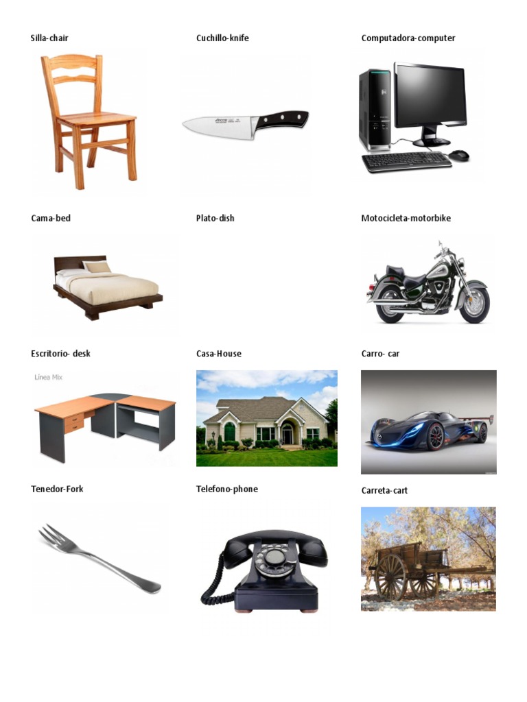 Spanish Vocabulary for Common Objects | PDF | Cooking, Food & Wine ...