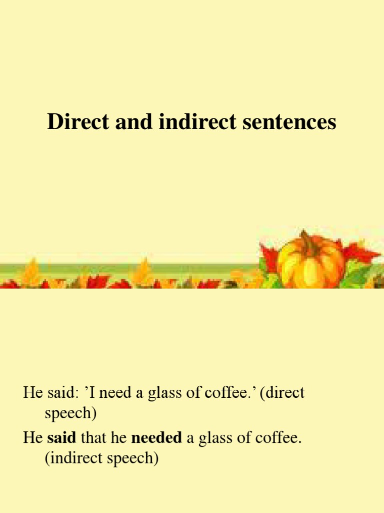 Direct vs. Indirect Speech Guide | PDF | English Language | Grammatical ...