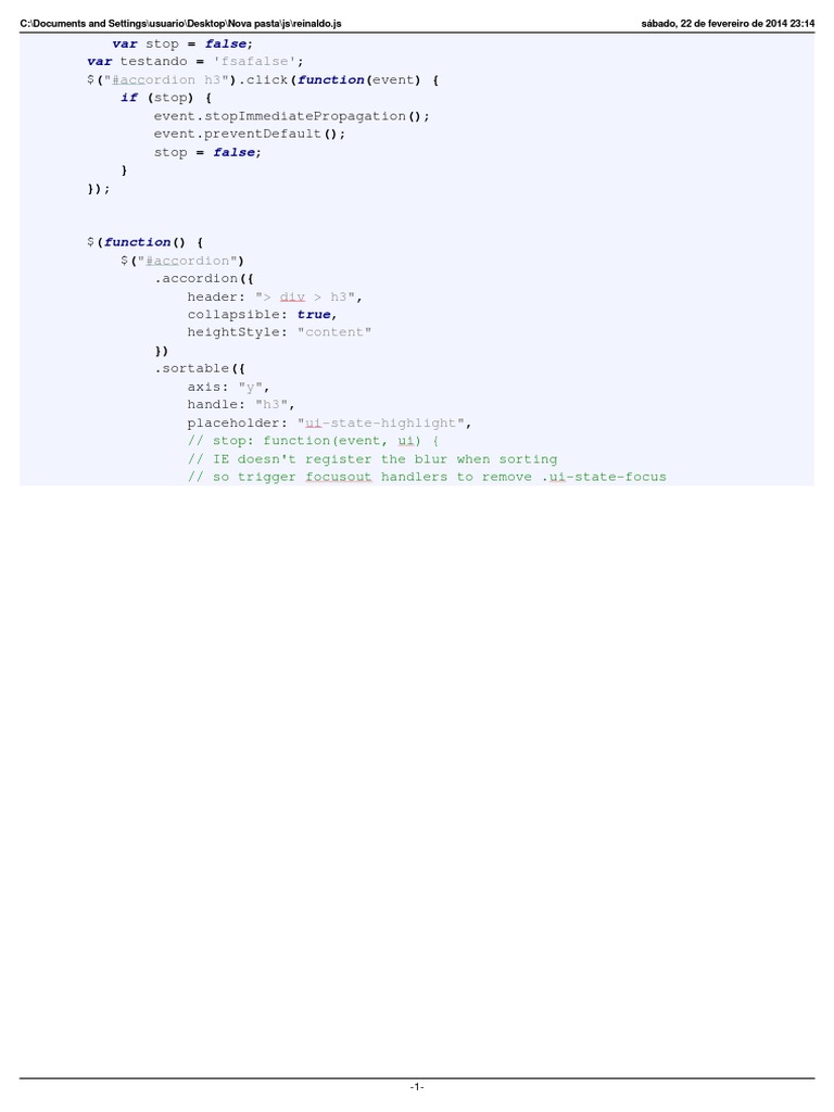 jQuery Accordion and Sortable Example | PDF