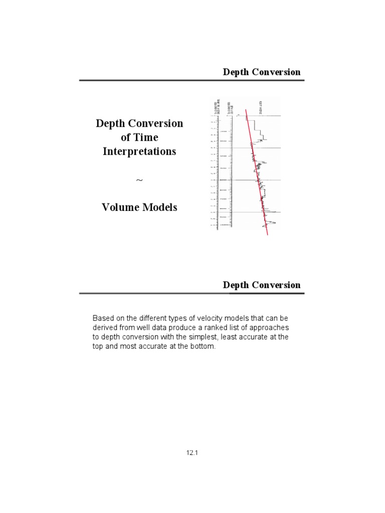 Depth Conversion Of Time Interpretations Pdf Errors And Residuals
