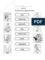 Match The Phrases To The Correct Pictures. Complete The Sentence