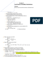 Binomial and Poisson Probability Distributions