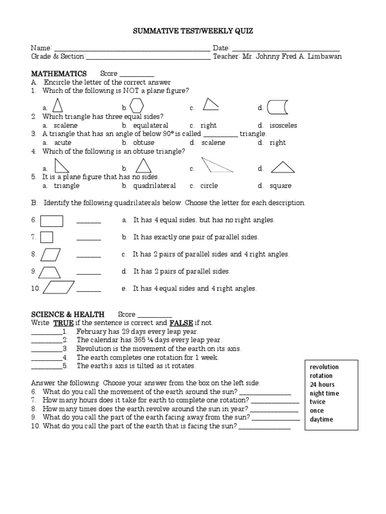 Summative test grade 2 image