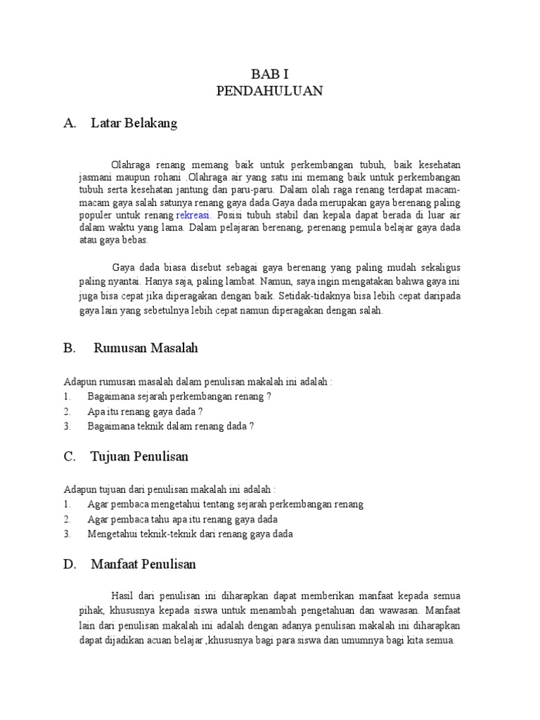 Makalah Renang
