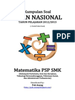Naskah Soal UN Matematika PSP SMK 2013 (1 Paket Soal) Pak-Anang.blogspot.com