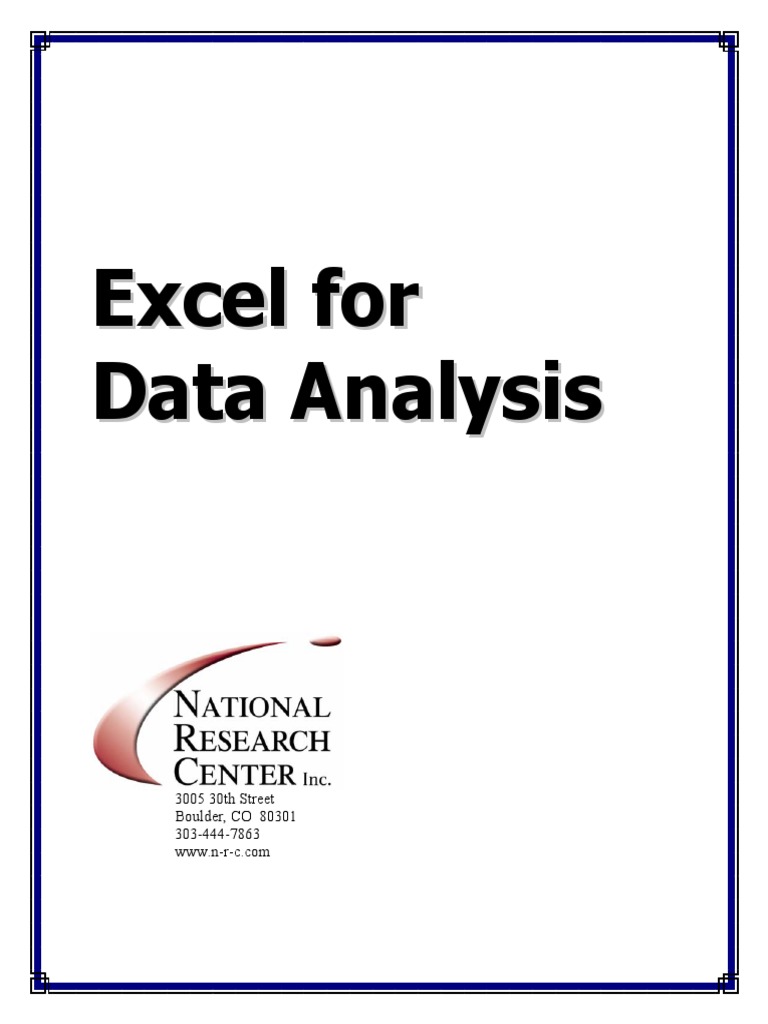Excel Handbook For Data Analysis | PDF | Spreadsheet | Data Analysis
