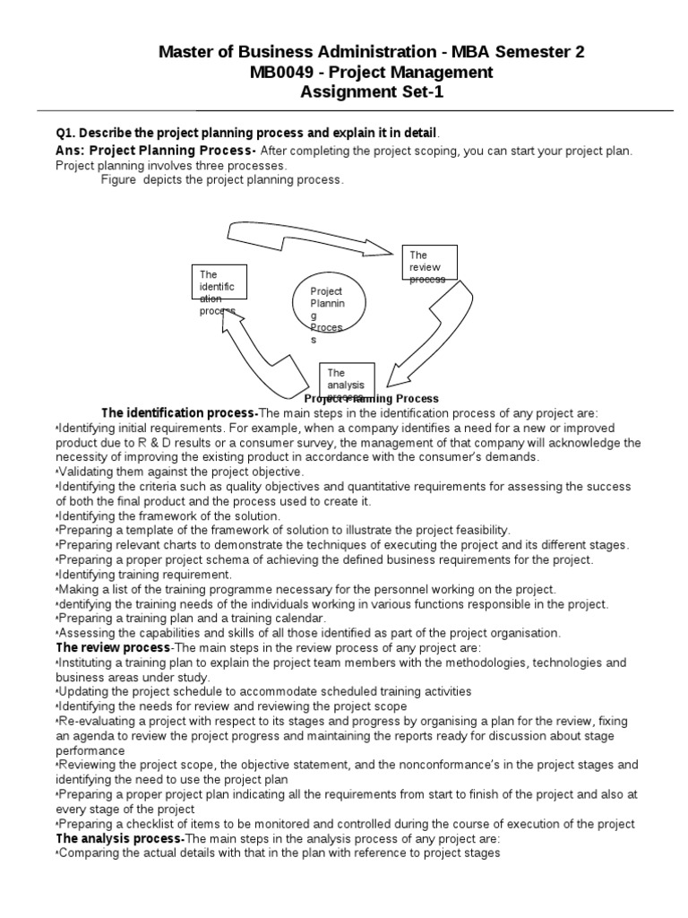 MBA Project Management: Planning & Life Cycle | PDF | Audit | Project ...