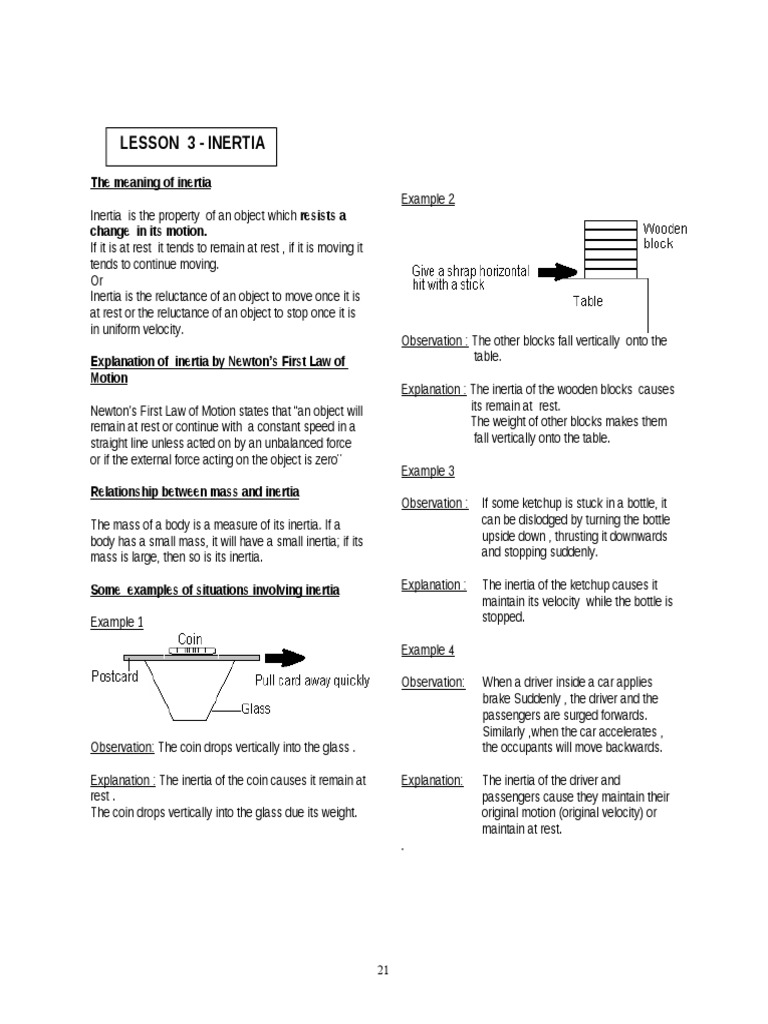 Inersia  Inertia  Mass