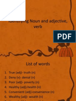 Identifying Noun and Adjective, Verb