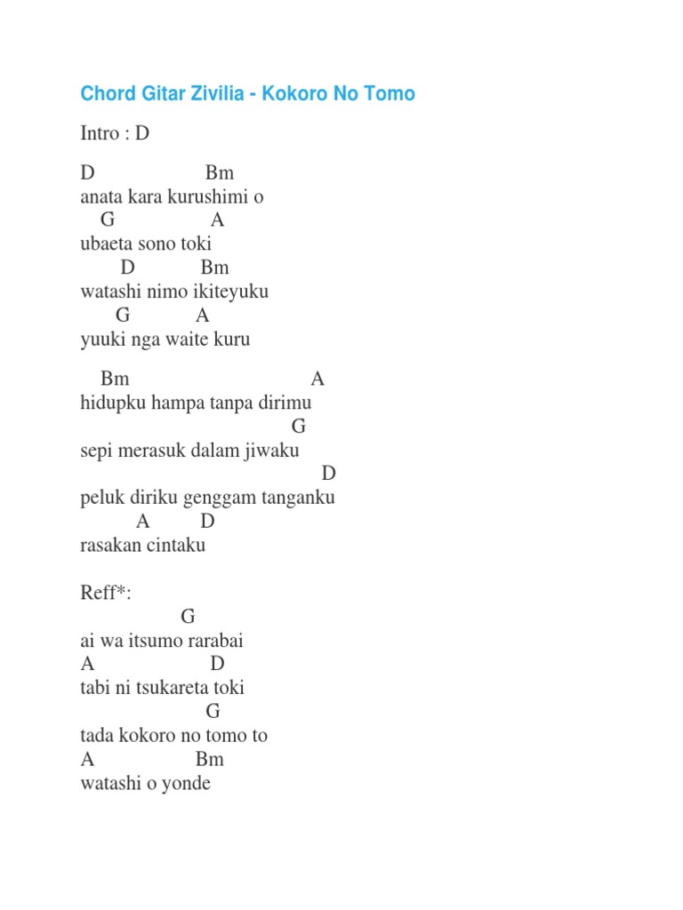 Chord Gitar Zivilia Pdf