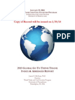 2013 Global Go To Think Tanks Report