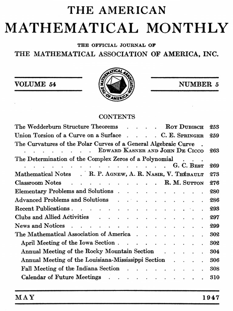 American Mathematical Monthly 194705 PDF