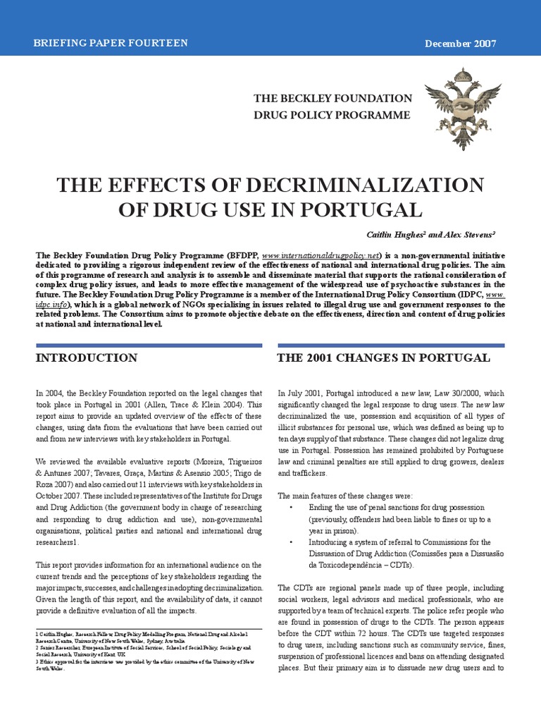 The Effects of Decriminalization of Drug Use in Portugal | PDF ...