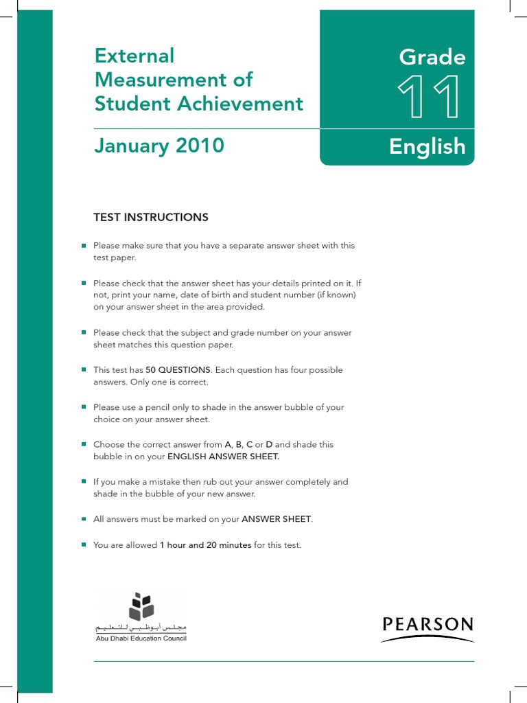 Grade 11 English Test Instructions | PDF | Chicken | Persuasion