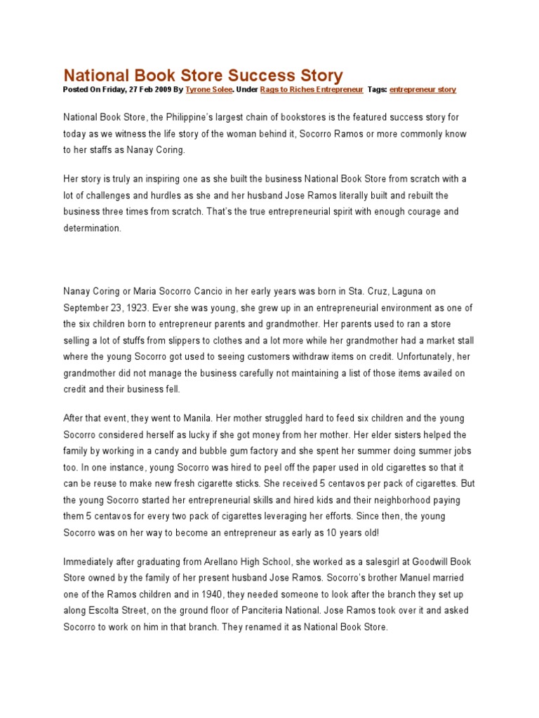 National Book Store Success Story PDF Retail Business (General)