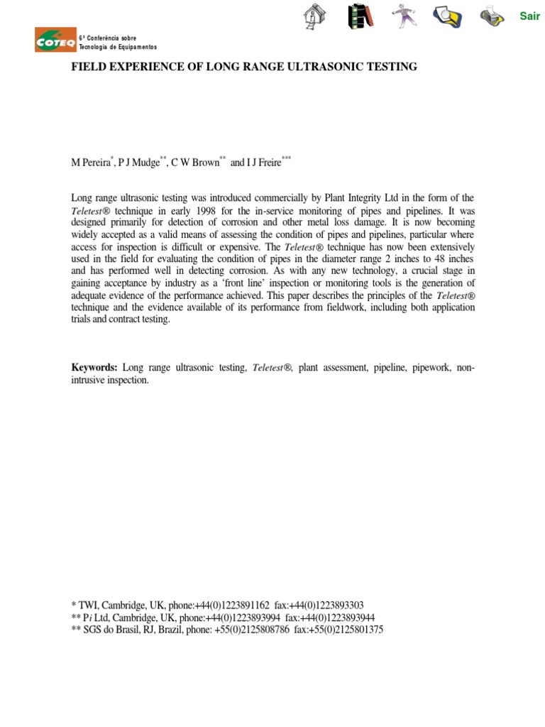 Long Range UT Application | PDF | Ultrasound | Nondestructive Testing