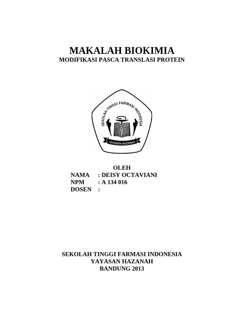 Modifikasi Pasca Translasi Protein 2003_STFI_Bandung